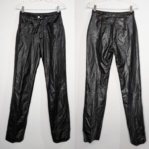 Vintage Ms. Maxima black leather high rise pants 4